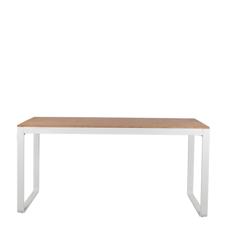 Table haute blanche plateau nature 80 x 230 cm H 110 cm