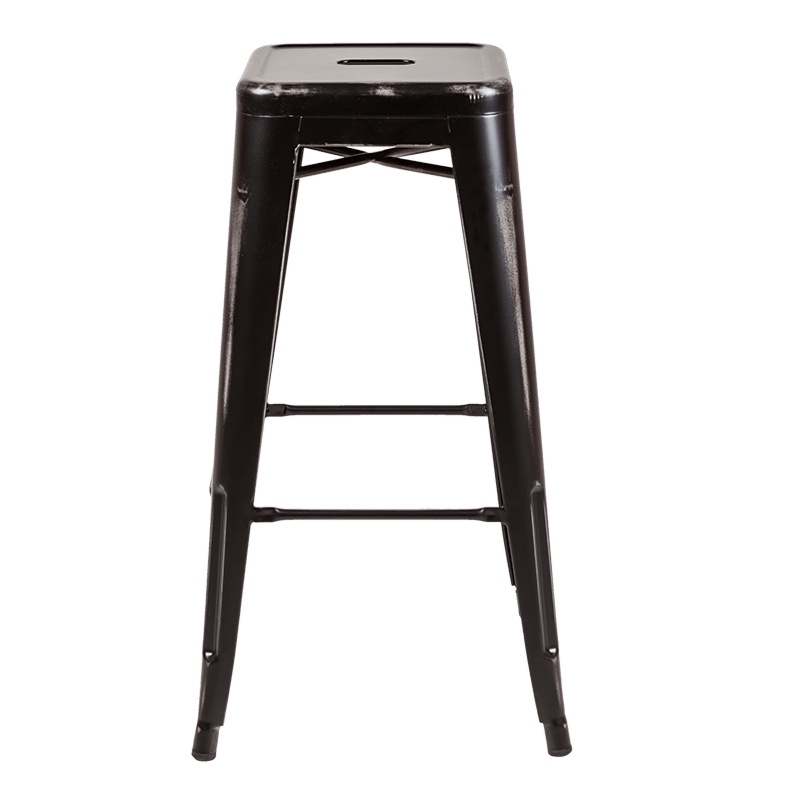 Zwarte industriële barkruk H 76 cm