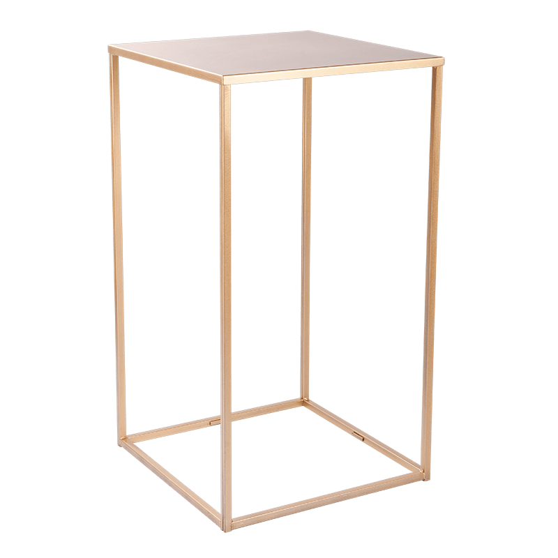 Table haute Quadra dor&eacute;e d&eacute;montable 60 x 60 cm H 108 cm