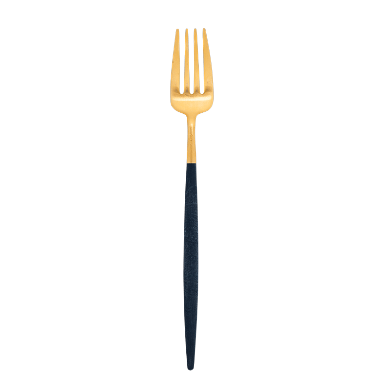 Tafelvork Cutipol blauw en goud