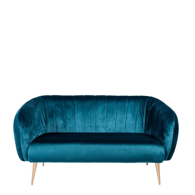 Sofa Juliette blauwgroen fluweel 78 x 165 cm H 85 cm