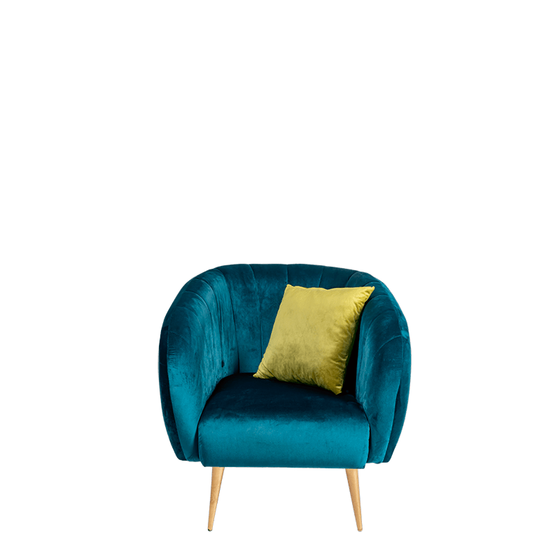 Zetel Juliette blauwgroen 78 x 84 cm H 85 cm