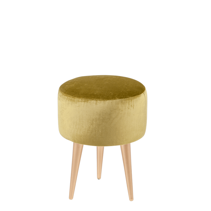 Poef Juliette groen fluweel Ø 35 cm H 44 cm