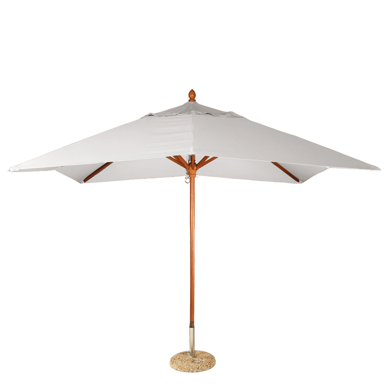Parasol Louisiane blanc 300 x 300 cm + socle granit Ø 50 cm