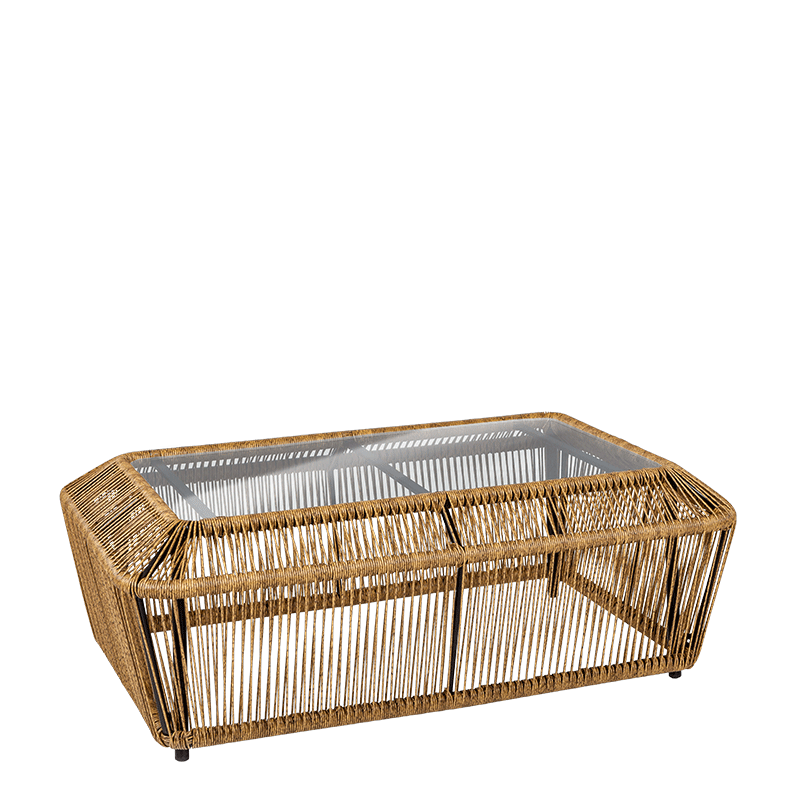 Lage tafel Rotin Terrasse 65 x 120 cm H 40 cm