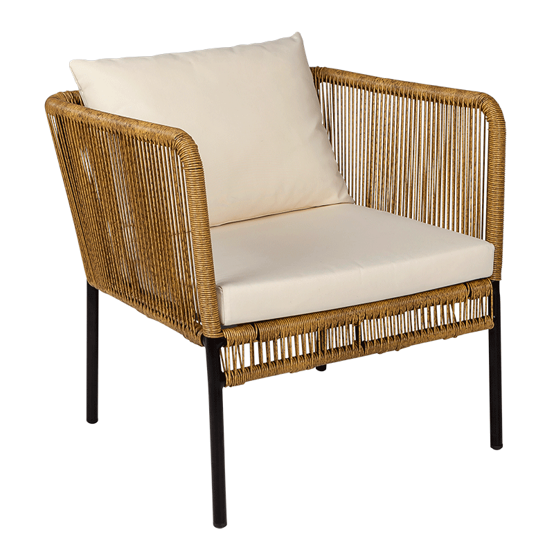 Zetel Rotin Terrasse 70 x 68 cm H 70 cm