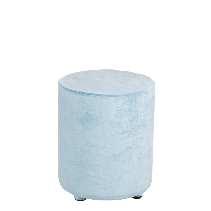 Poef fluweel Aqua blauw Ø 40 cm H 48 cm