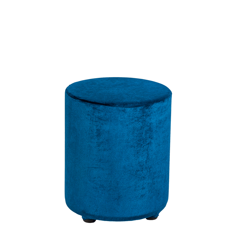 Poef fluweel petrolblauw Ø 40 cm H 48 cm
