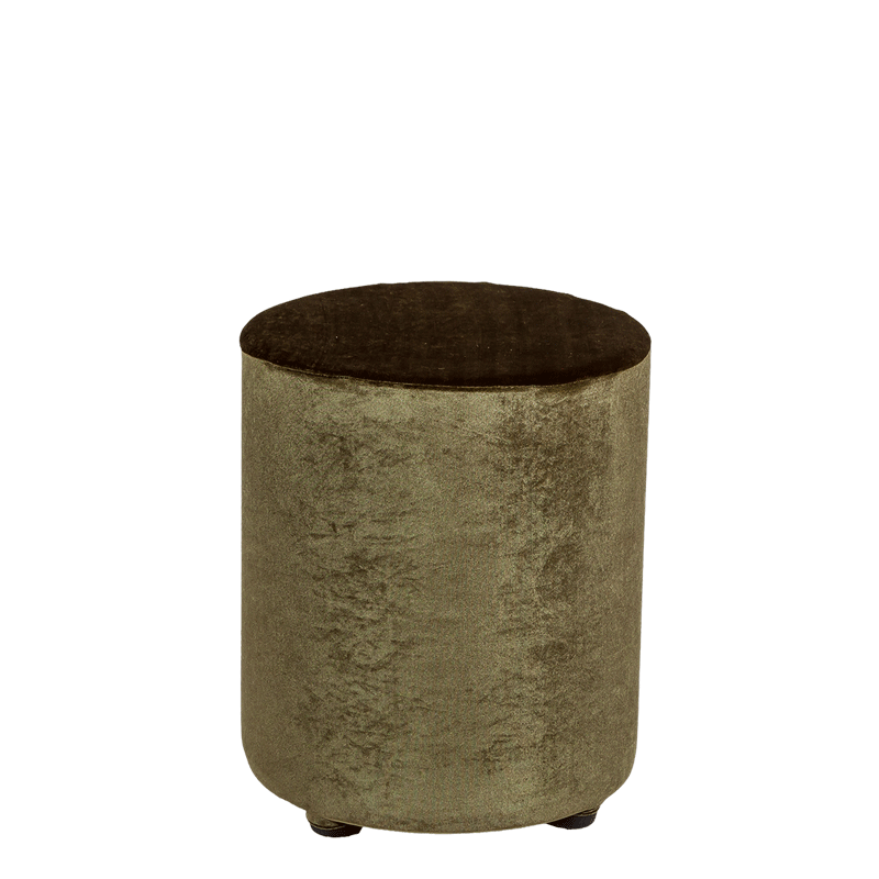 Poef fluweel kakigroen Ø 40 cm H 48 cm