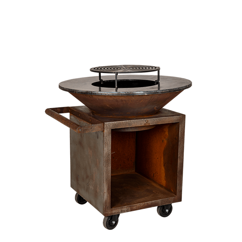 Barbecue Corten avec grille &Oslash; 95 cm H 115 cm