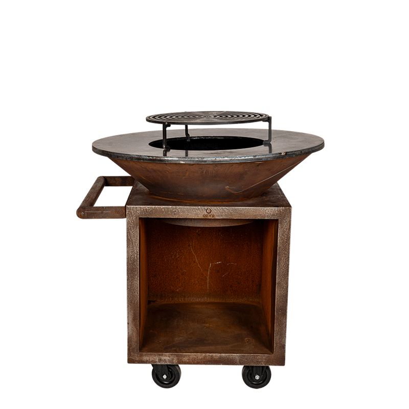 Barbecue Corten met rooster Ø 95 cm H 115 cm