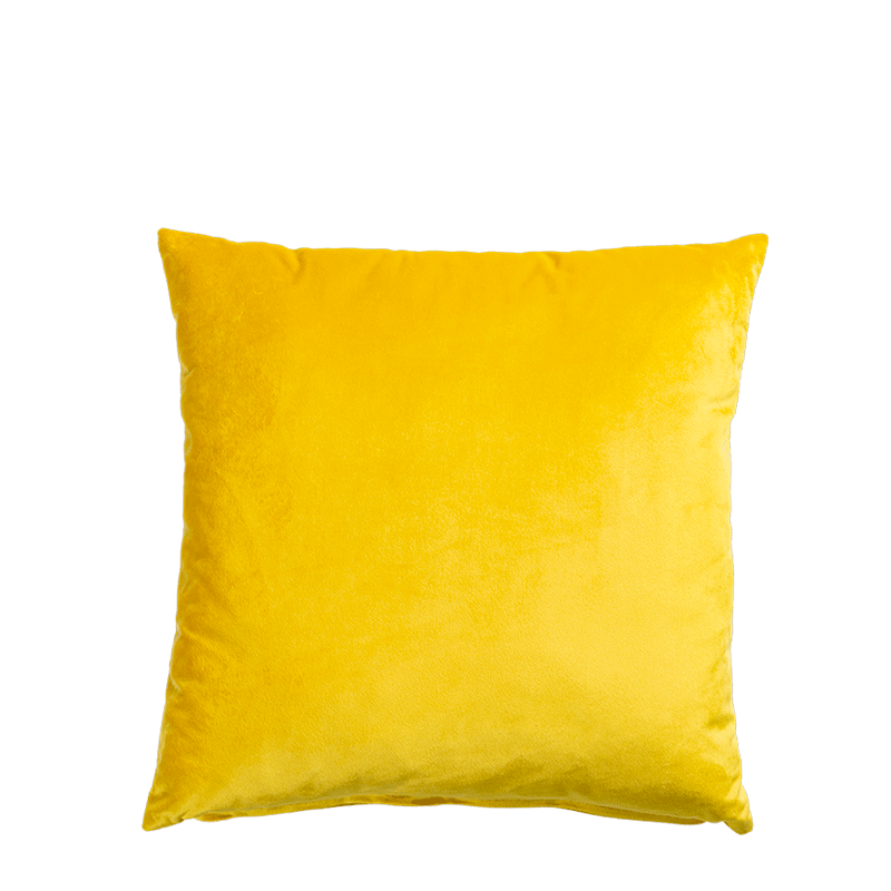 Coussin Juliette velours jaune moutarde 40 x 40 cm