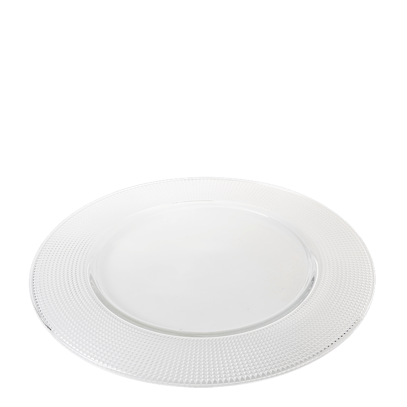 Assiette de présentation Diamant en verre Ø 32 cm