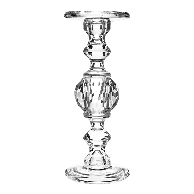 Lot de 3 bougeoirs en verre H 22 cm - 29,9 cm - 34,5 cm