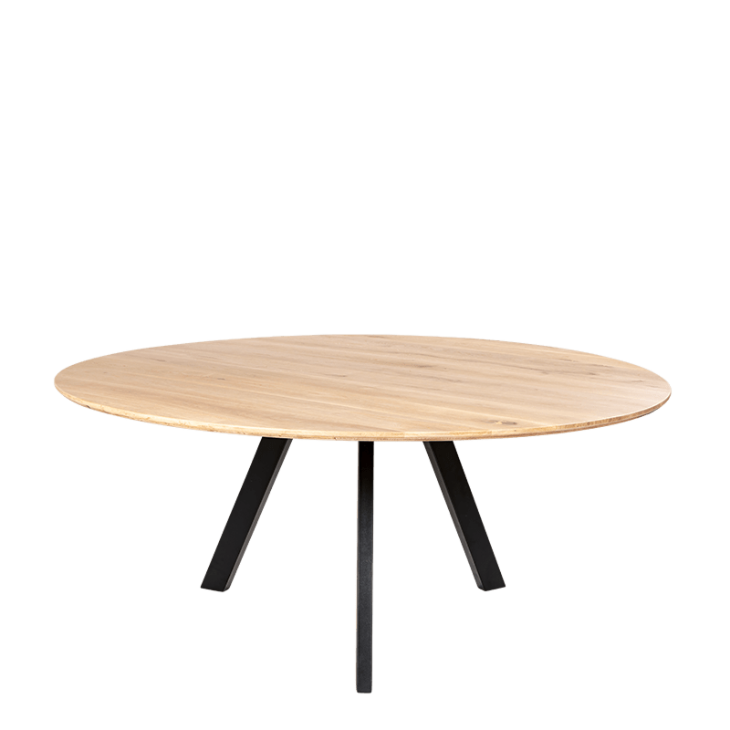 Ronde tafel Natuur met metalen poot Ø 170 cm