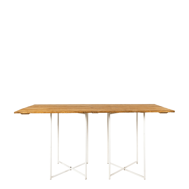 Table haute Nature pieds croisés blancs