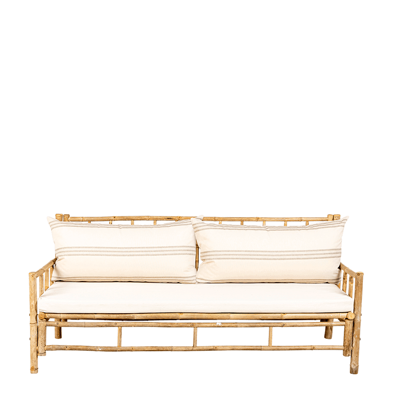 Canapé Bali rayé gris 70 x 180 cm H 80 cm