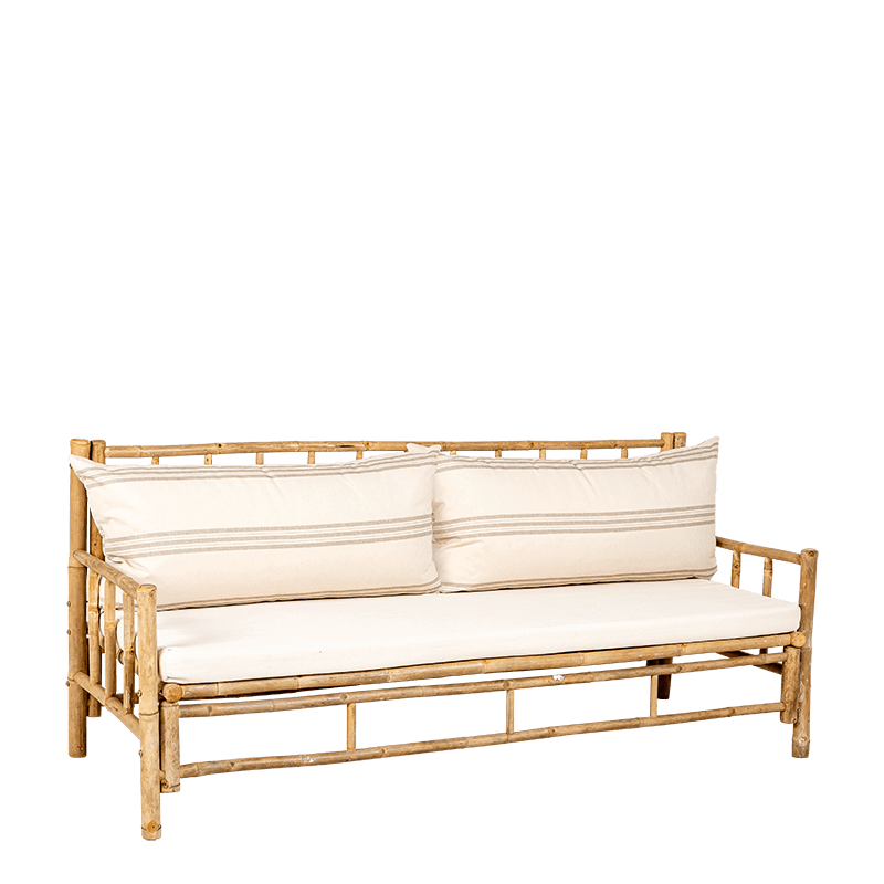 Canapé Bali rayé gris 70 x 180 cm H 80 cm
