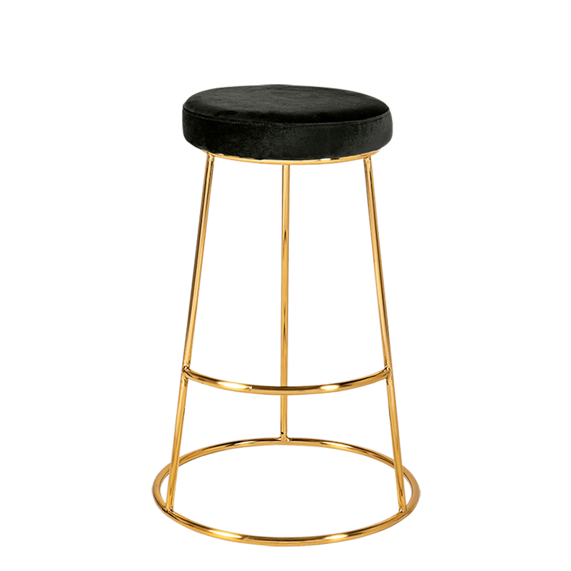 Zwarte Juliette-barkruk fluweel H 80 cm