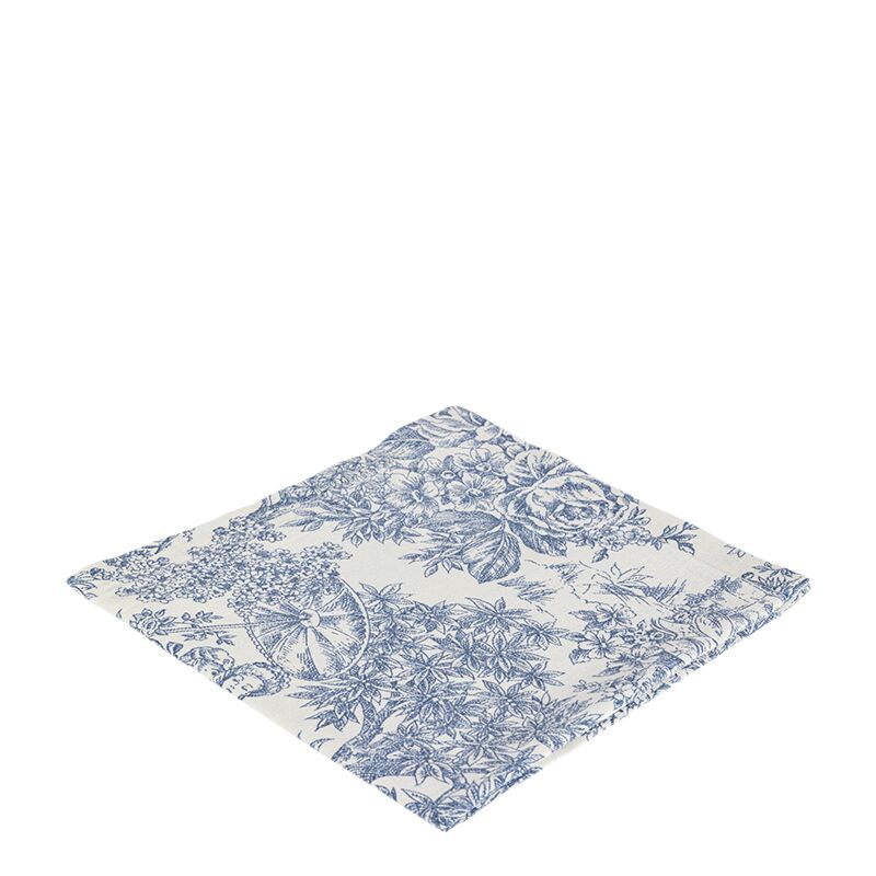Serviette de table Toile de Jouy bleu 50 x 50 cm