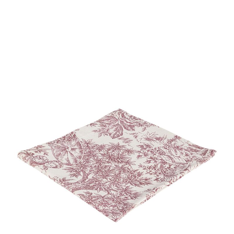 Serviette de table Toile de Jouy brique 50 x 50 cm