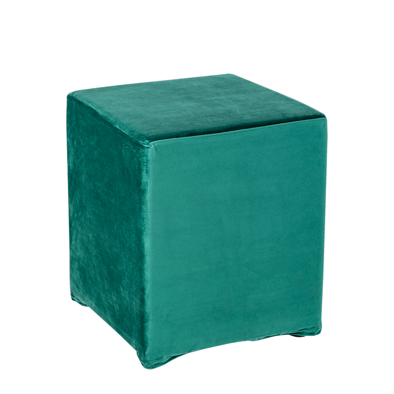 Pouf Kidman Velours vert 40 x 40 cm H 48 cm