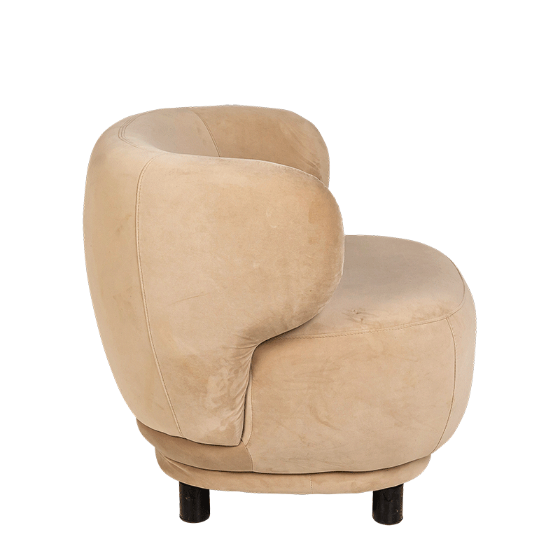 Fauteuil Elton velours taupe avec réhausse 78 x 90 cm H 80 cm