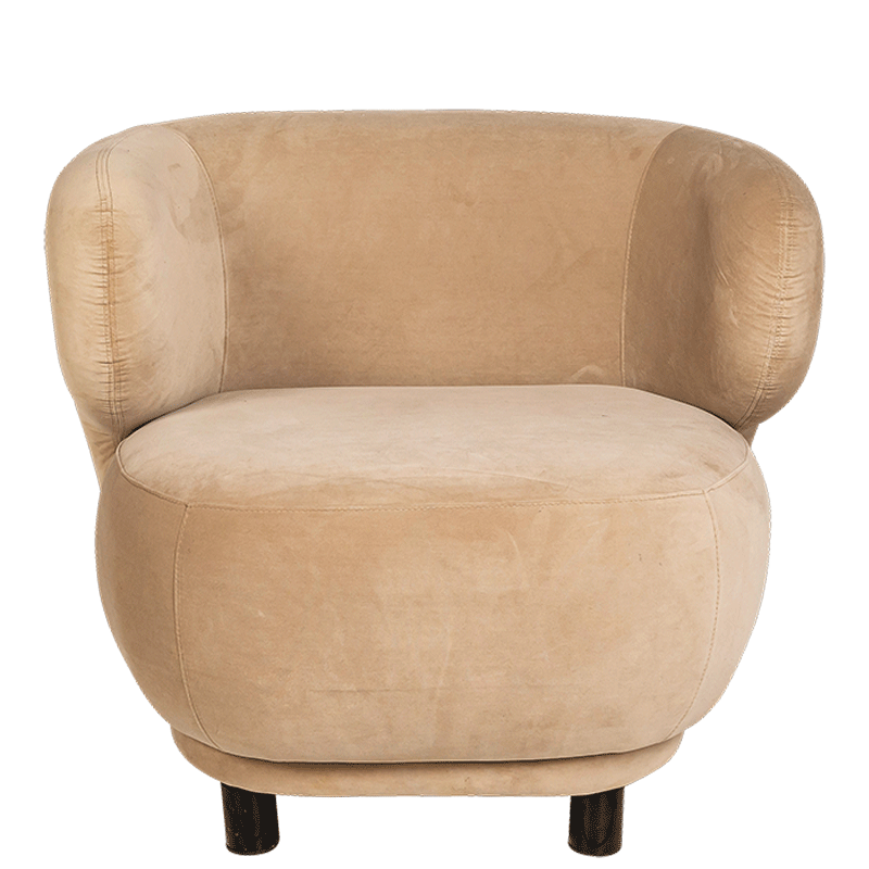 Fauteuil Elton velours taupe avec réhausse 78 x 90 cm H 80 cm