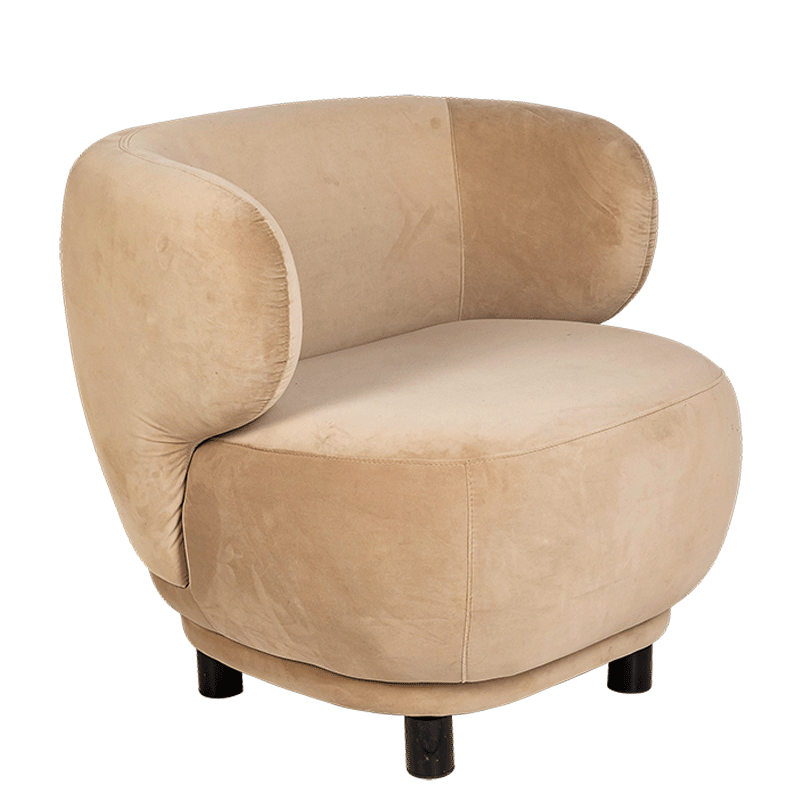 Fauteuil Elton velours taupe avec réhausse 78 x 90 cm H 80 cm
