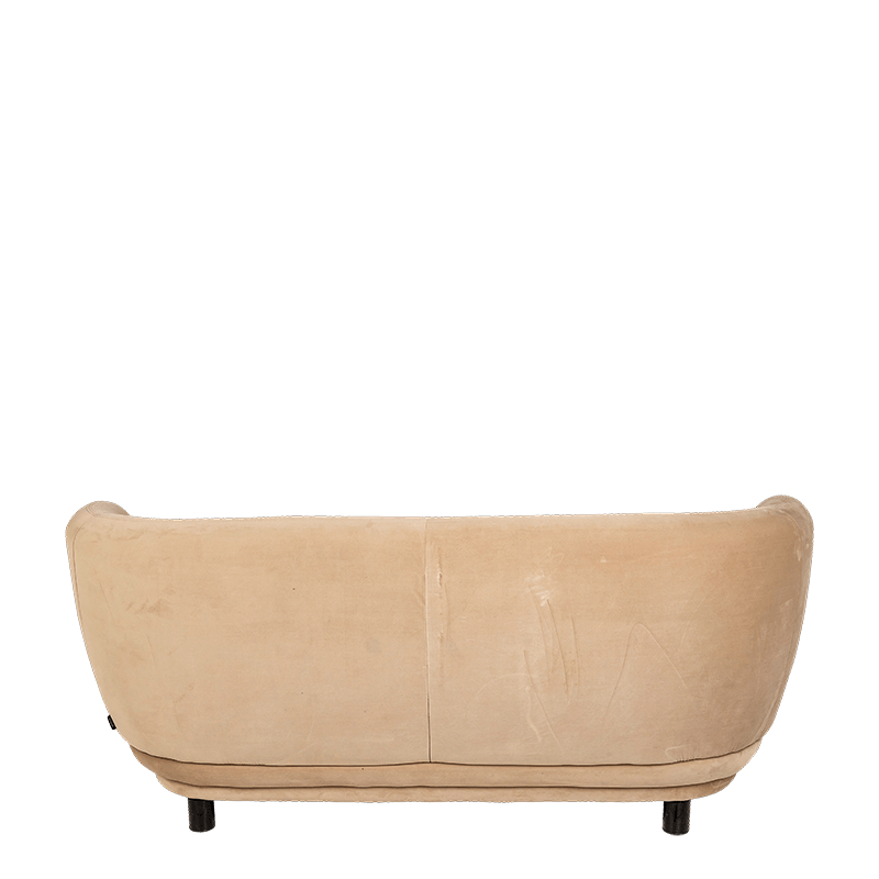 Canapé Elton velours taupe avec réhausse 78 x 170 cm H 80 cm