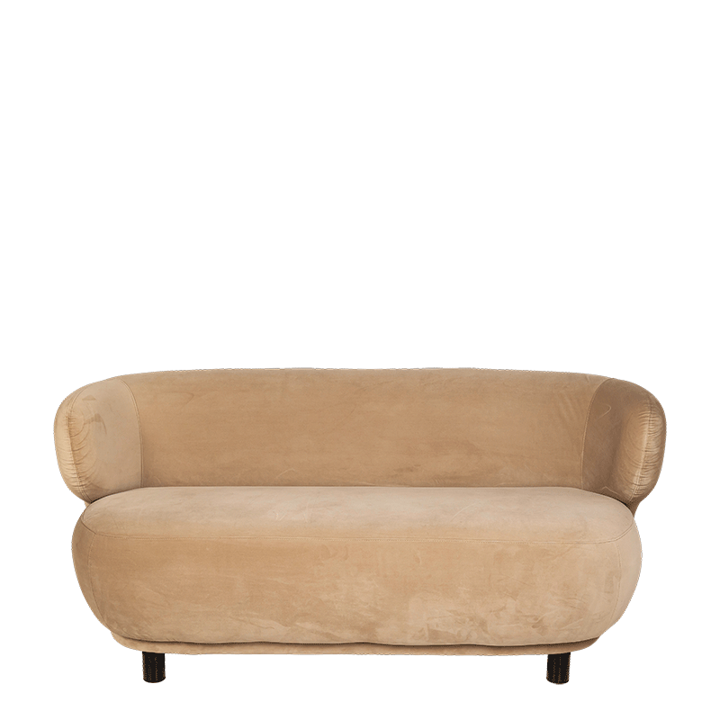 Canapé Elton velours taupe avec réhausse 78 x 170 cm H 80 cm