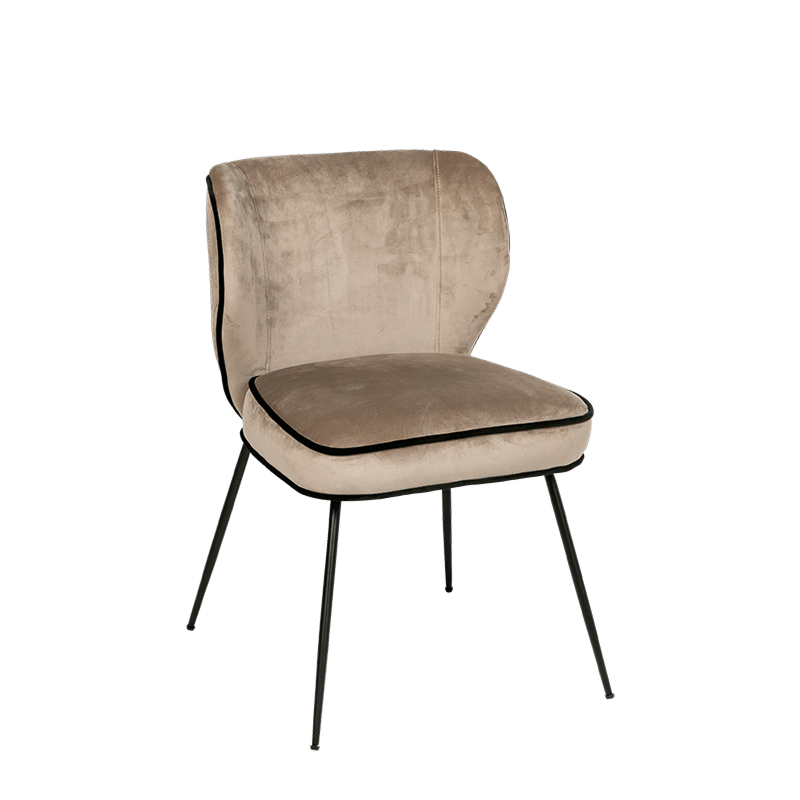 Stoel Dandy in taupkleurig fluweel