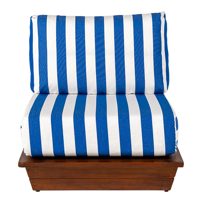 Lounge Beach Club Blue, fauteuil, 76 x 76 cm, H 70 cm
