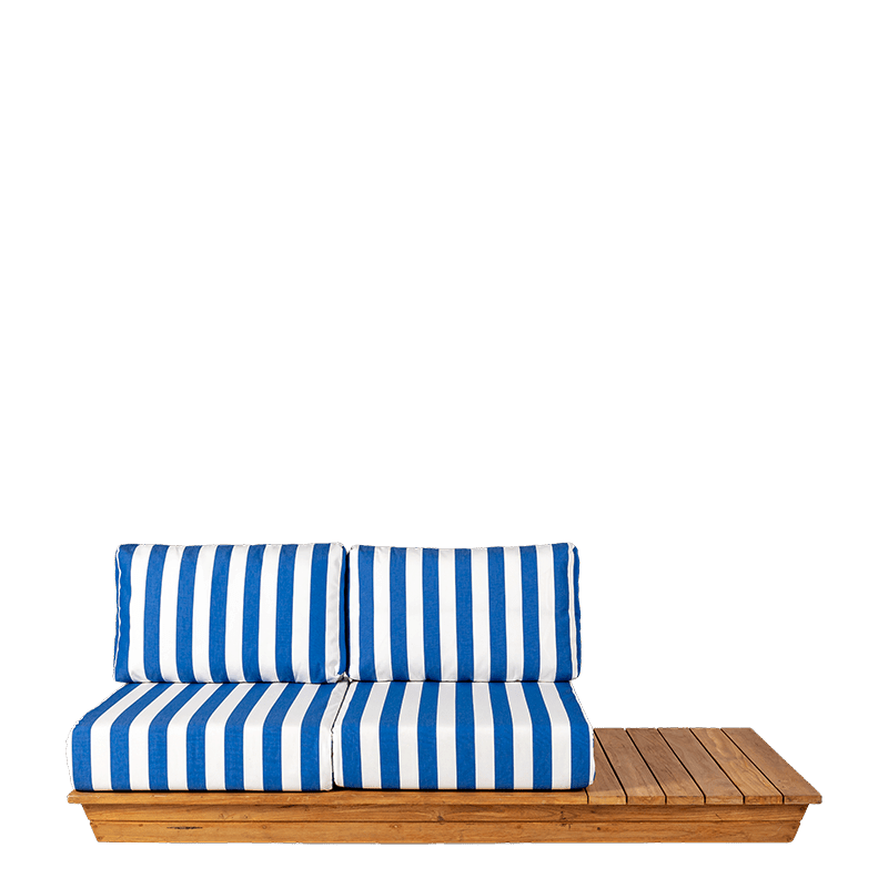 Canapé Lounge Beach Club Blue 76 x 204 cm H 70 cm