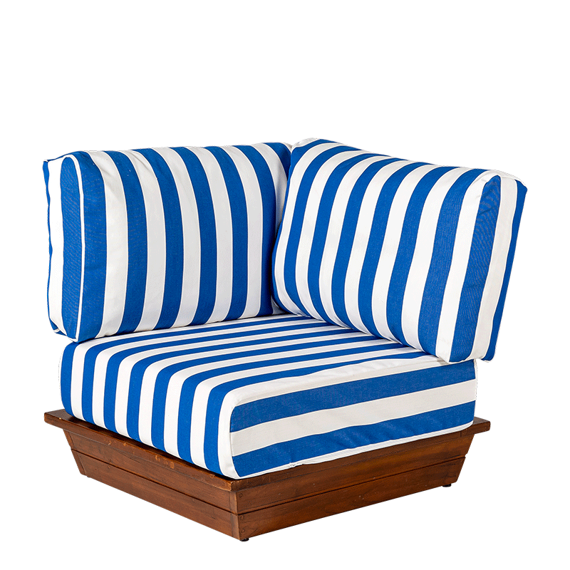 Module d'angle Lounge Beach Club Blue 76 x 76 cm H 70 cm