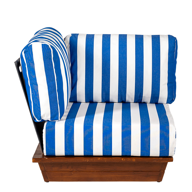 Module d'angle Lounge Beach Club Blue 76 x 76 cm H 70 cm