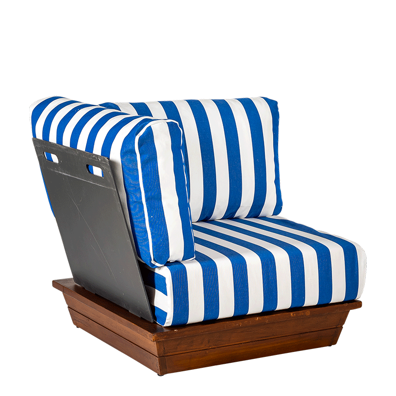 Module d'angle Lounge Beach Club Blue 76 x 76 cm H 70 cm