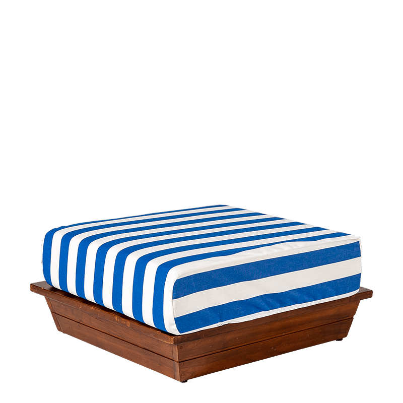 Pouf Lounge Beach Club Blue 76 x 76 cm H 36 cm