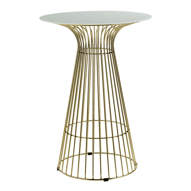 Mange-debout Filo Or plateau blanc Ø 65 cm H 104 cm