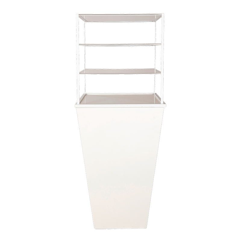 Buffet cône blanc avec étagères 67 x 67 cm H 180 cm