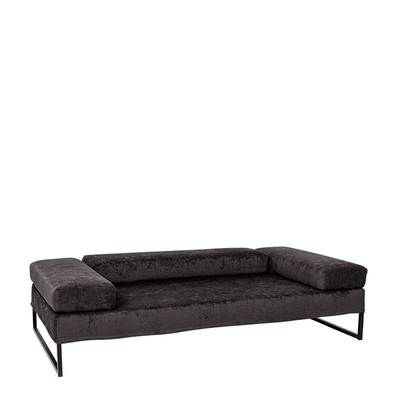 Sofa Happy Hour donkergrijze 100 x 205 cm H 53 cm