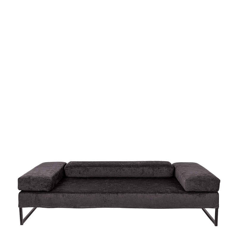 Sofa Happy Hour donkergrijze 100 x 205 cm H 53 cm