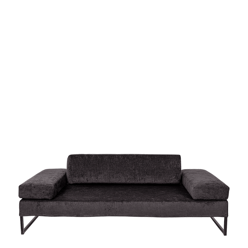Sofa Happy Hour donkergrijze 100 x 205 cm H 53 cm