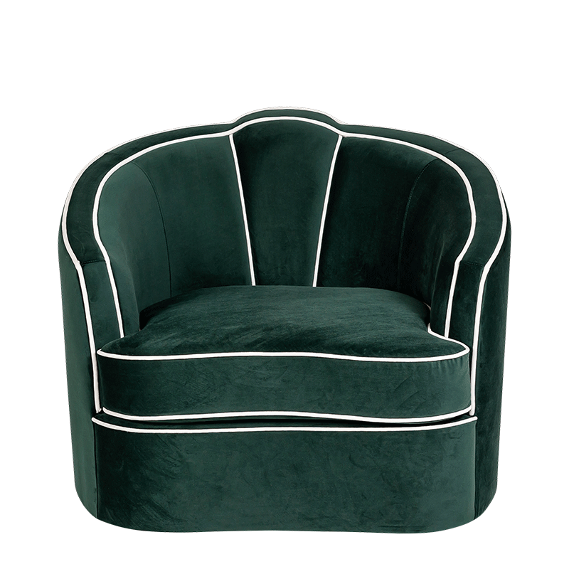 Fauteuil Valescure velours 93 x 94 cm H 81 cm