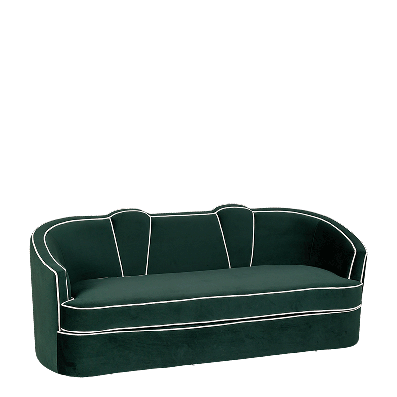 Canapé Valescure velours 93 x 190 cm H 81 cm