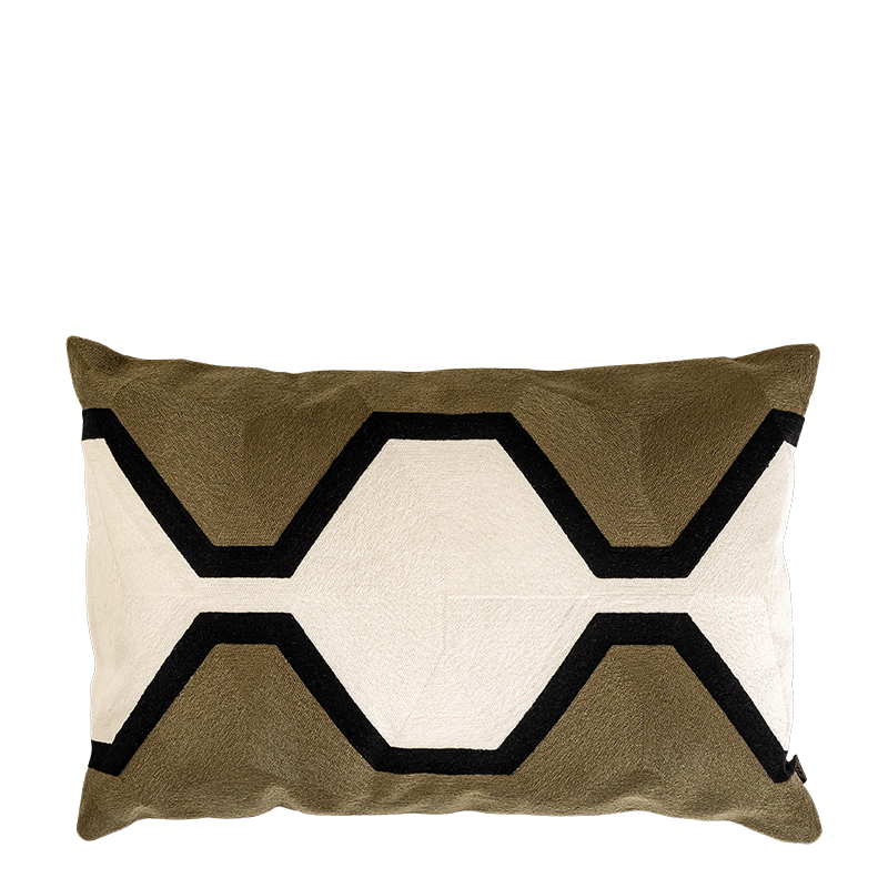 Coussin Pollen velours kaki 40 x 60 cm