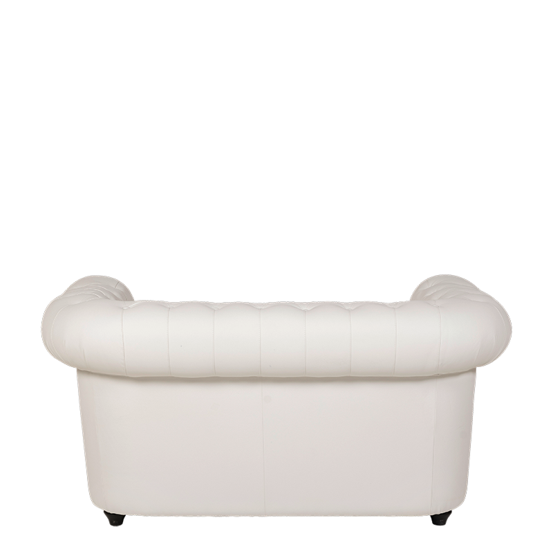 Canapé Chesterfield blanc 2 places 95 x 160 cm H 70 cm