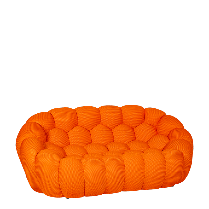 Canapé Bulle orange 115 x 195 cm H 78 cm