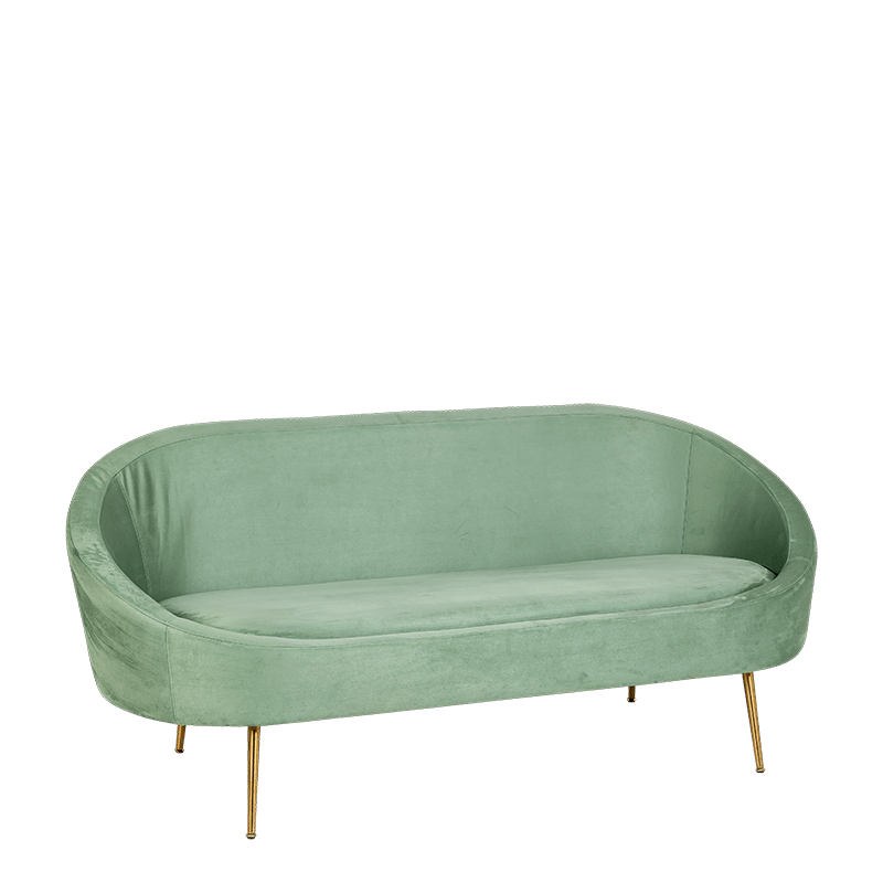 Canapé Sofia velours vert fougère 83 x 190 cm H 76 cm