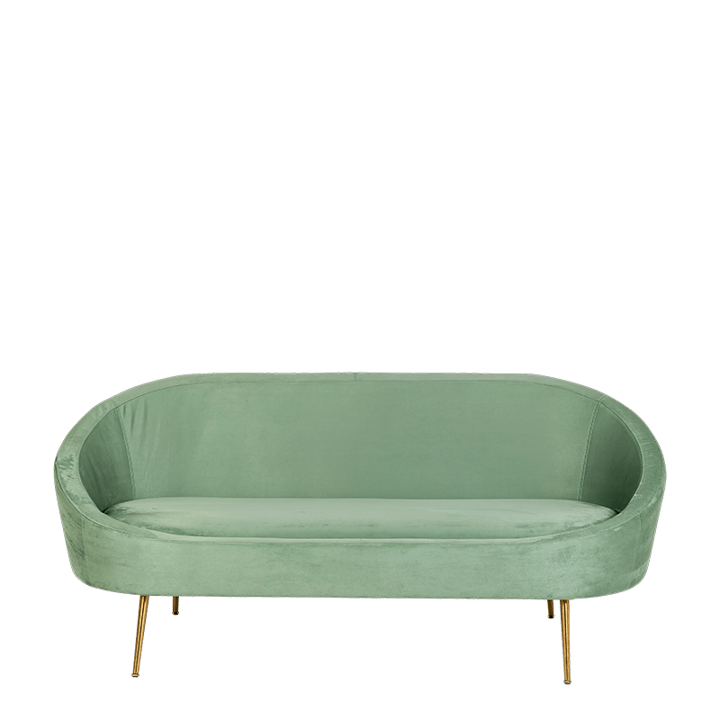 Sofa Sofia varengroen fluweel 83 x 190 cm H 76 cm